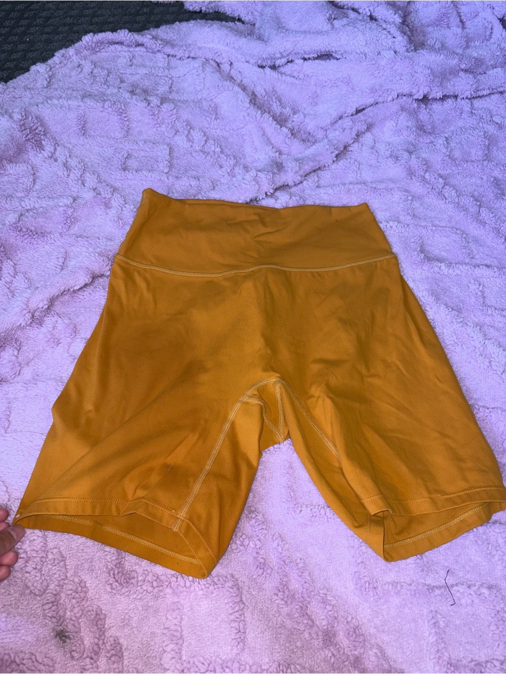 High-Waist Women's Performance Shorts in Mustard
